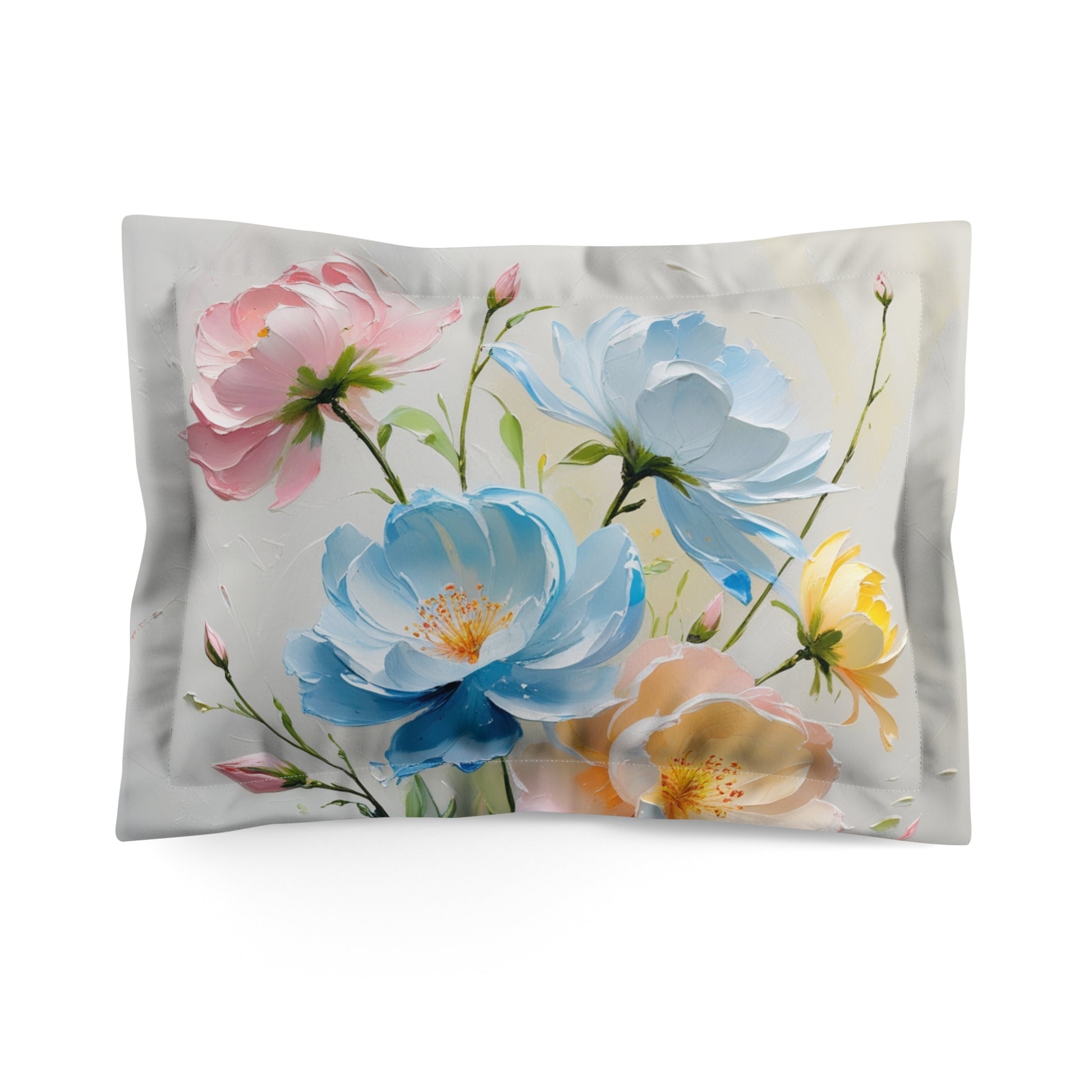 Floral Microfiber Pillow | Soft Flower Design Cushion
